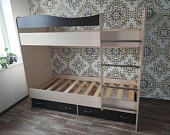 Кровать двухъярусная СМ-Мебель (Дуб млечный/Венге)