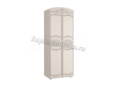Шкаф 2-х дверный комбинированный Каролина (Вудлайн кремовый/Сандал белый патина)